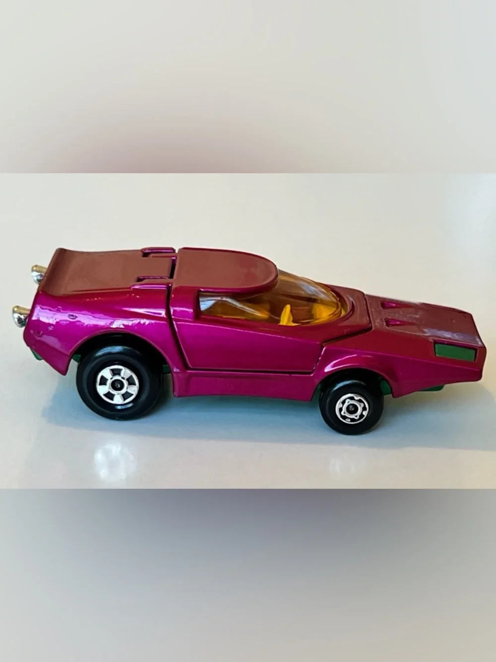 Vintage Matchbox Rolamatics 1973 No. 39 Clipper Lesney England Metallic Magenta